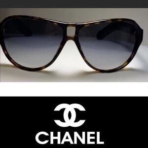 CHANEL AVIATOR BROWN CC LOGO SUNGLASSES UNISEX